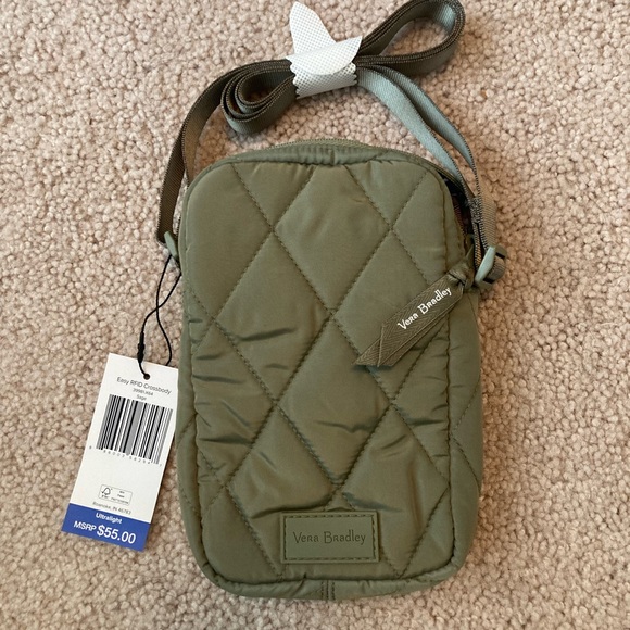 Vera Bradley Handbags - Vera Bradley Green Quilted phone crossbody Bag